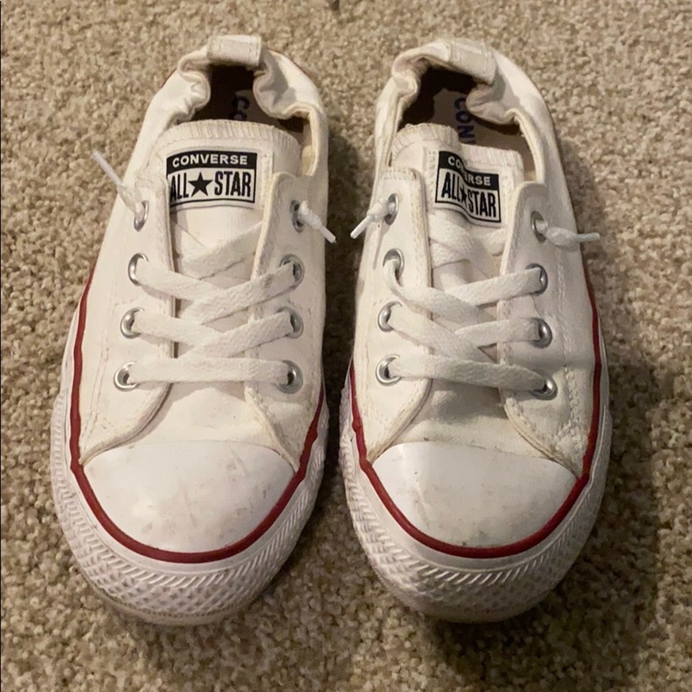 Converse white slip on - good condition